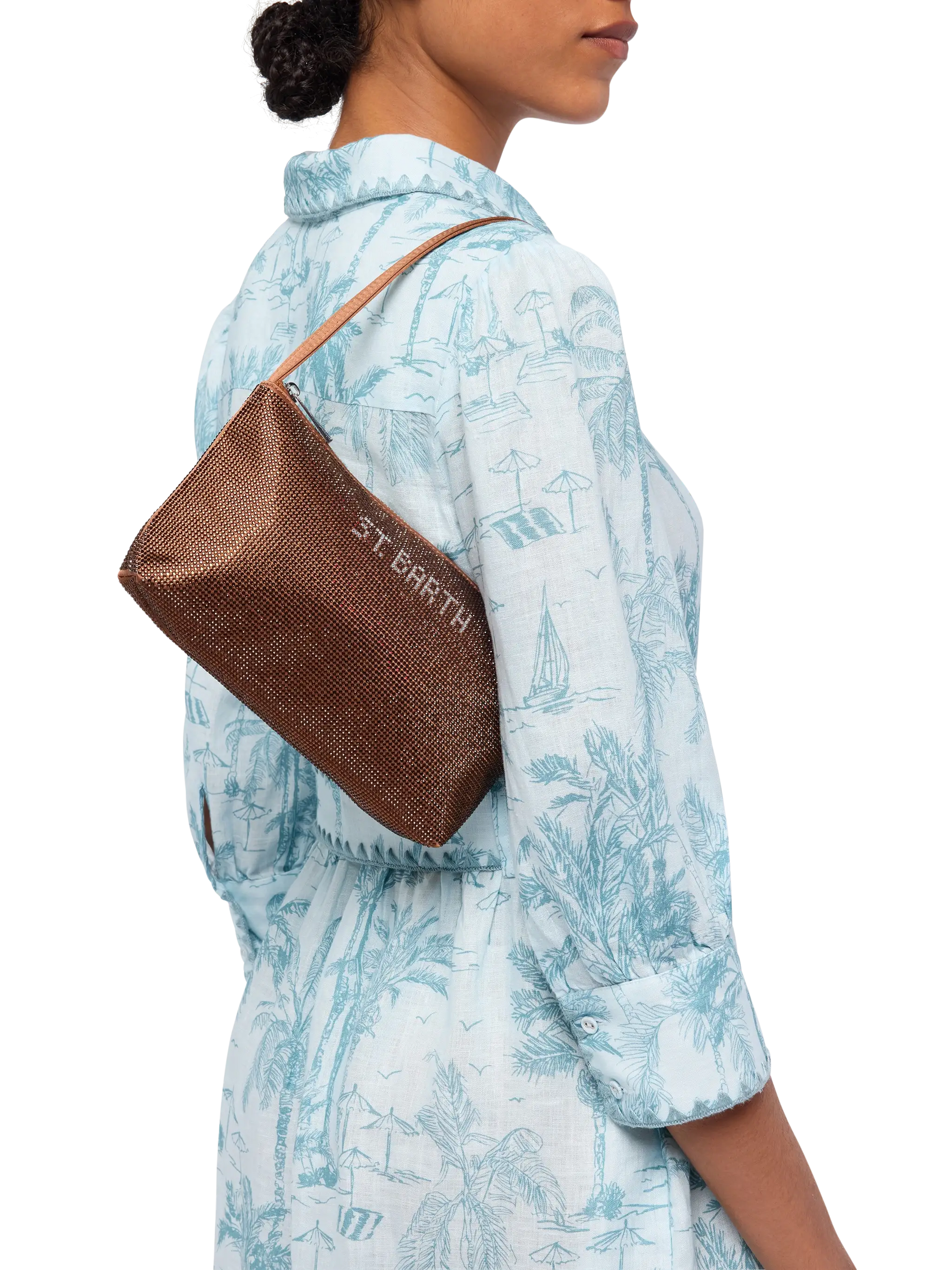 Mini bag Strassy with brown rhinestones - MC2 Saint Barth