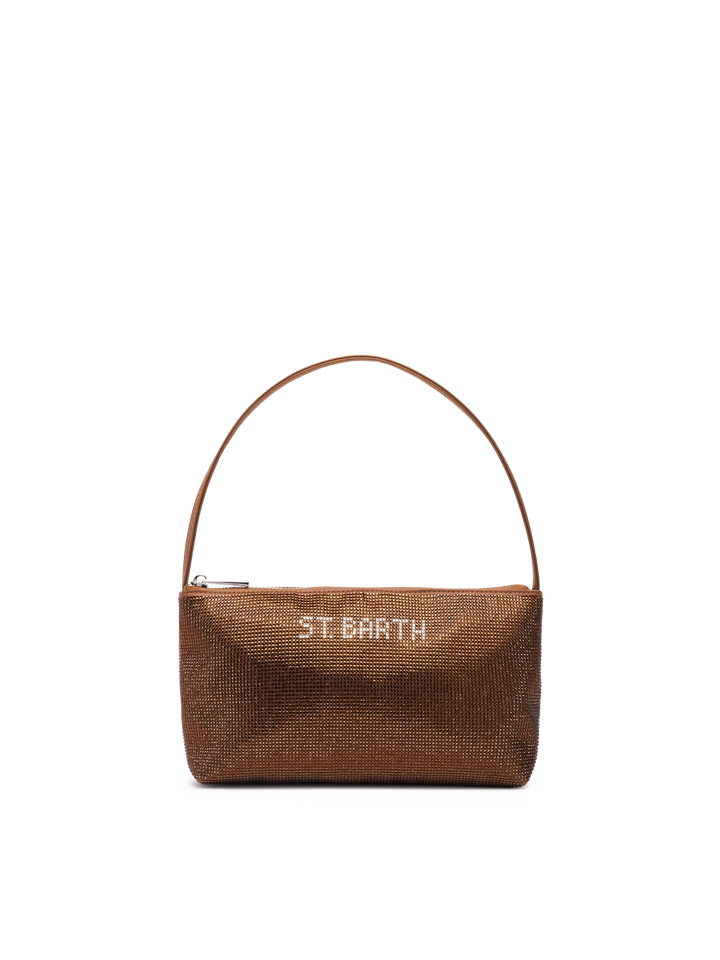 Mini bag Strassy with brown rhinestones