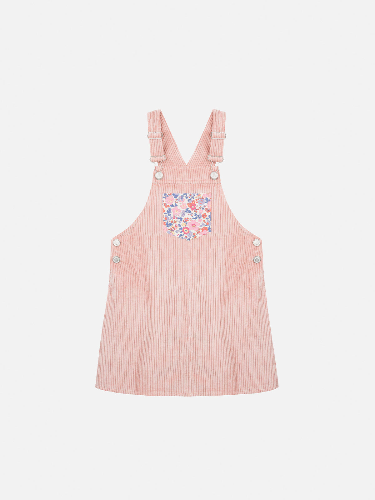 Girl pink corduroy overall Tecla with flower panel – MC2 Saint Barth