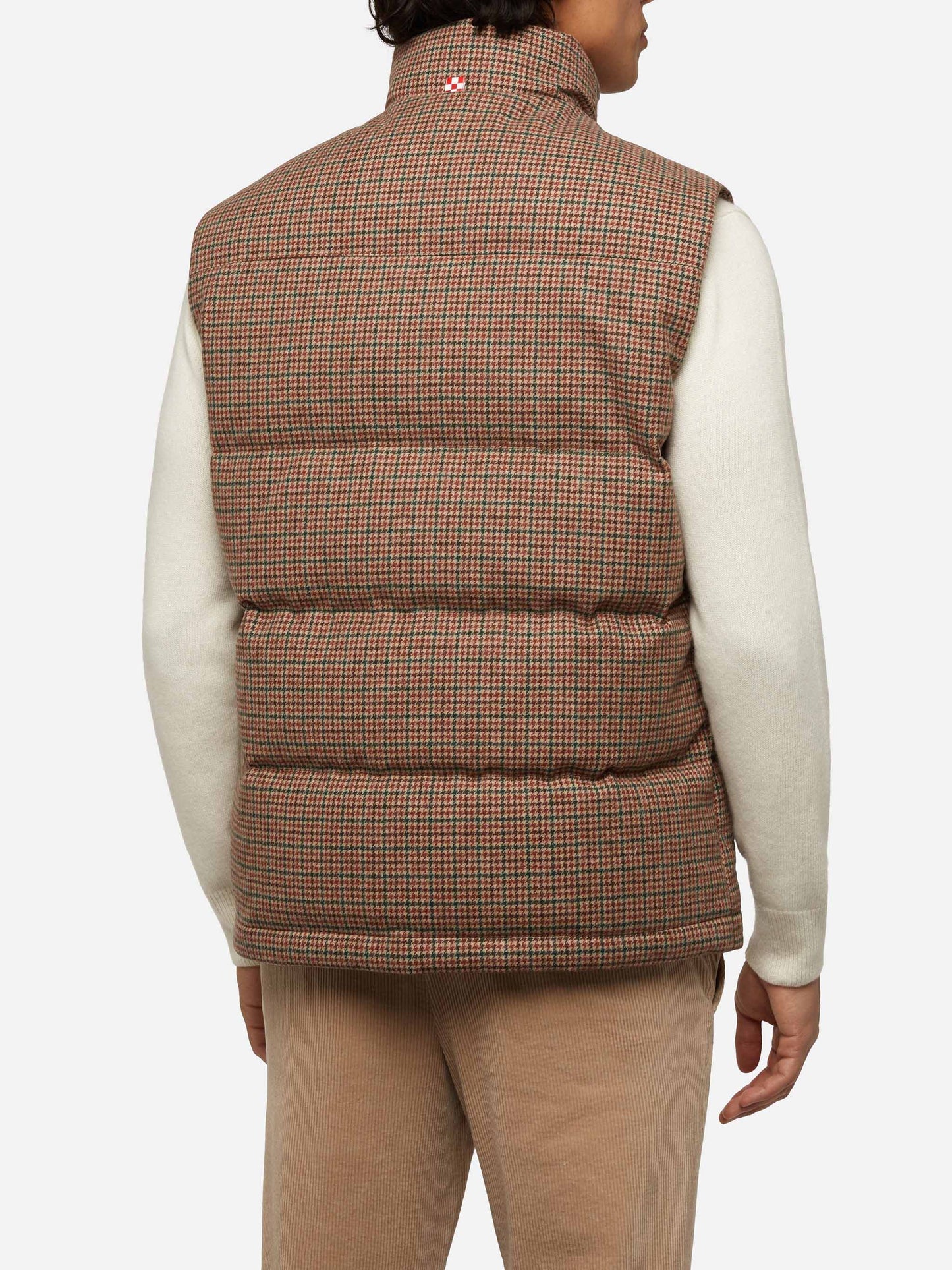 Down padded vest Thunder with pied de poul print - MC2 Saint Barth