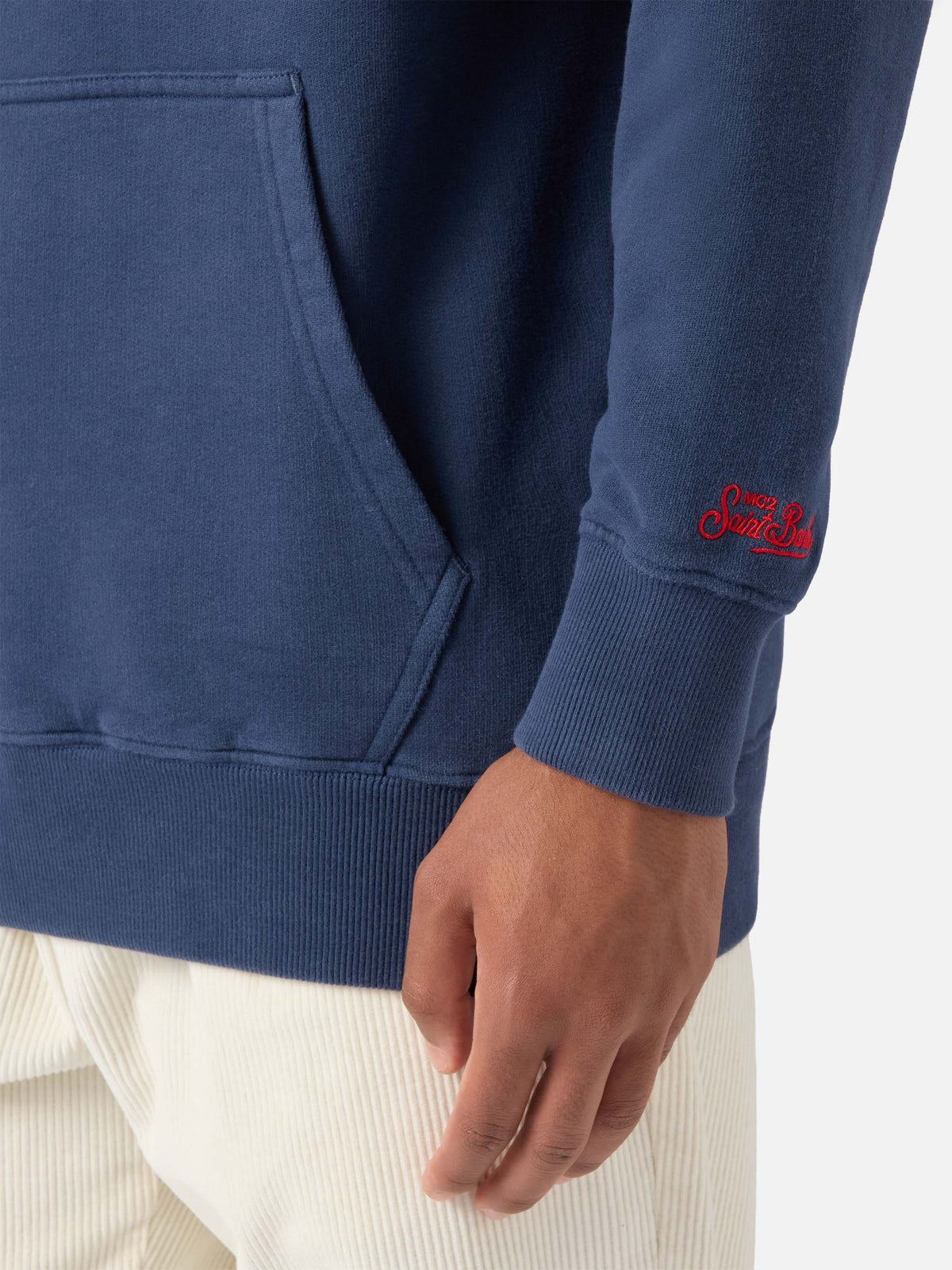 Blaue Tribeca Hoodie aus Baumwolle mit Vacanze di Natale-Stickerei | VACANZE DI NATALE SPECIAL EDITION