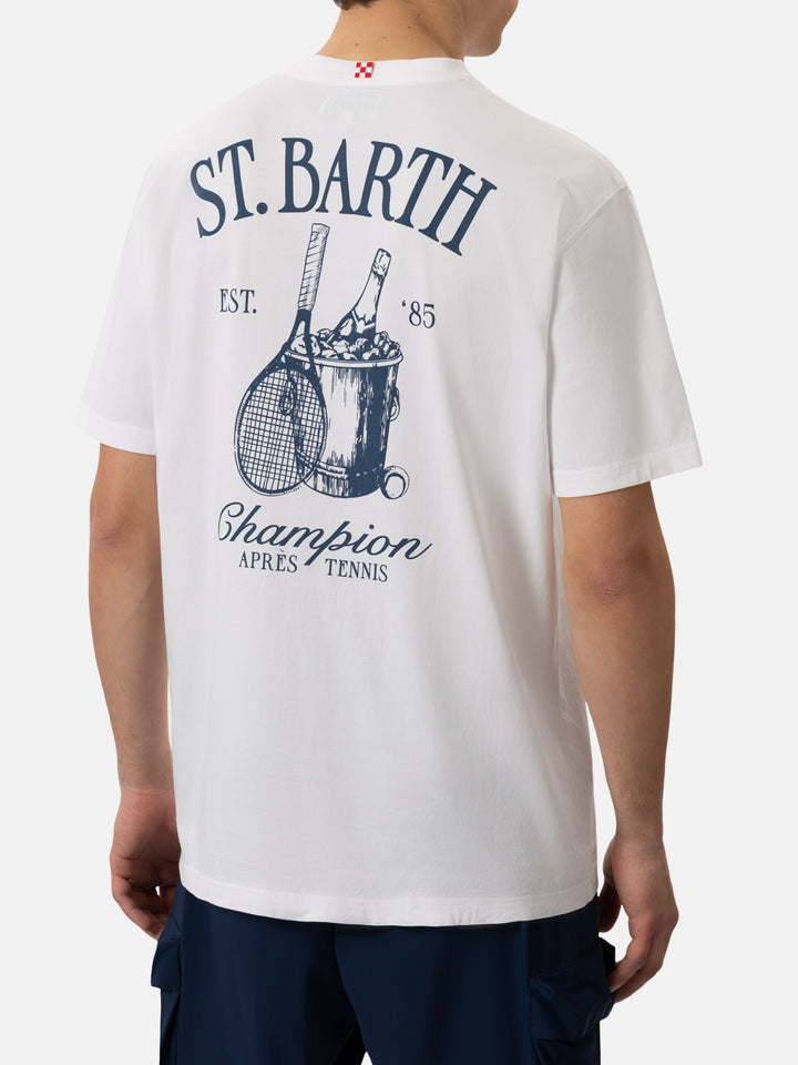 Cotton T-shirt with St. Barth tennis print - MC2 Saint Barth