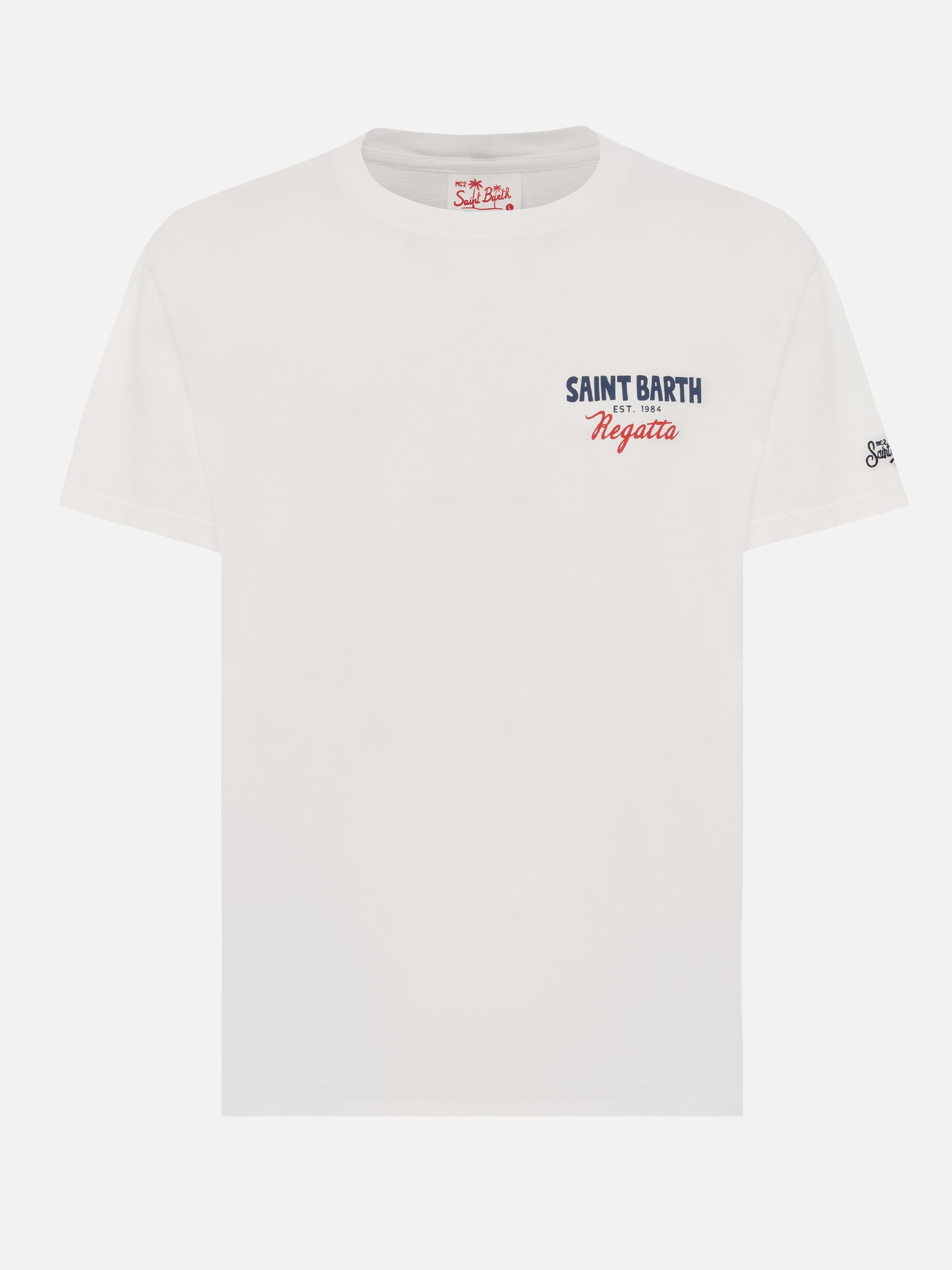 Organic cotton T-shirt with Saint Barth regatta print - MC2 Saint Barth