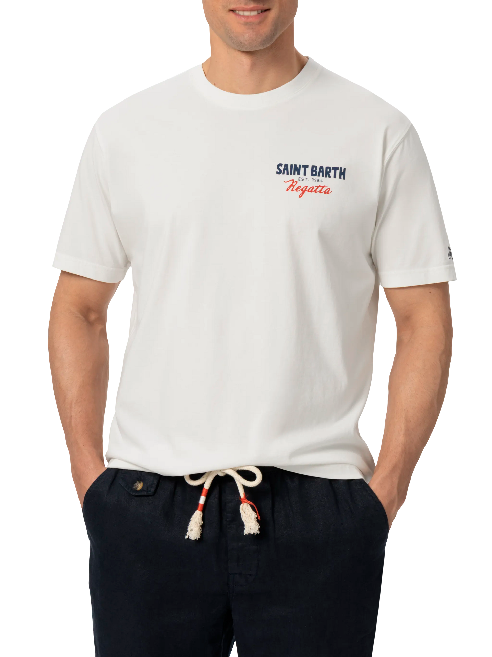 Organic cotton T-shirt with Saint Barth regatta print - MC2 Saint Barth