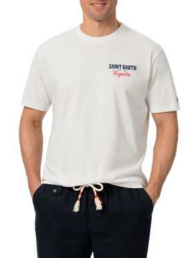 Organic cotton T-shirt with Saint Barth regatta print - MC2 Saint Barth