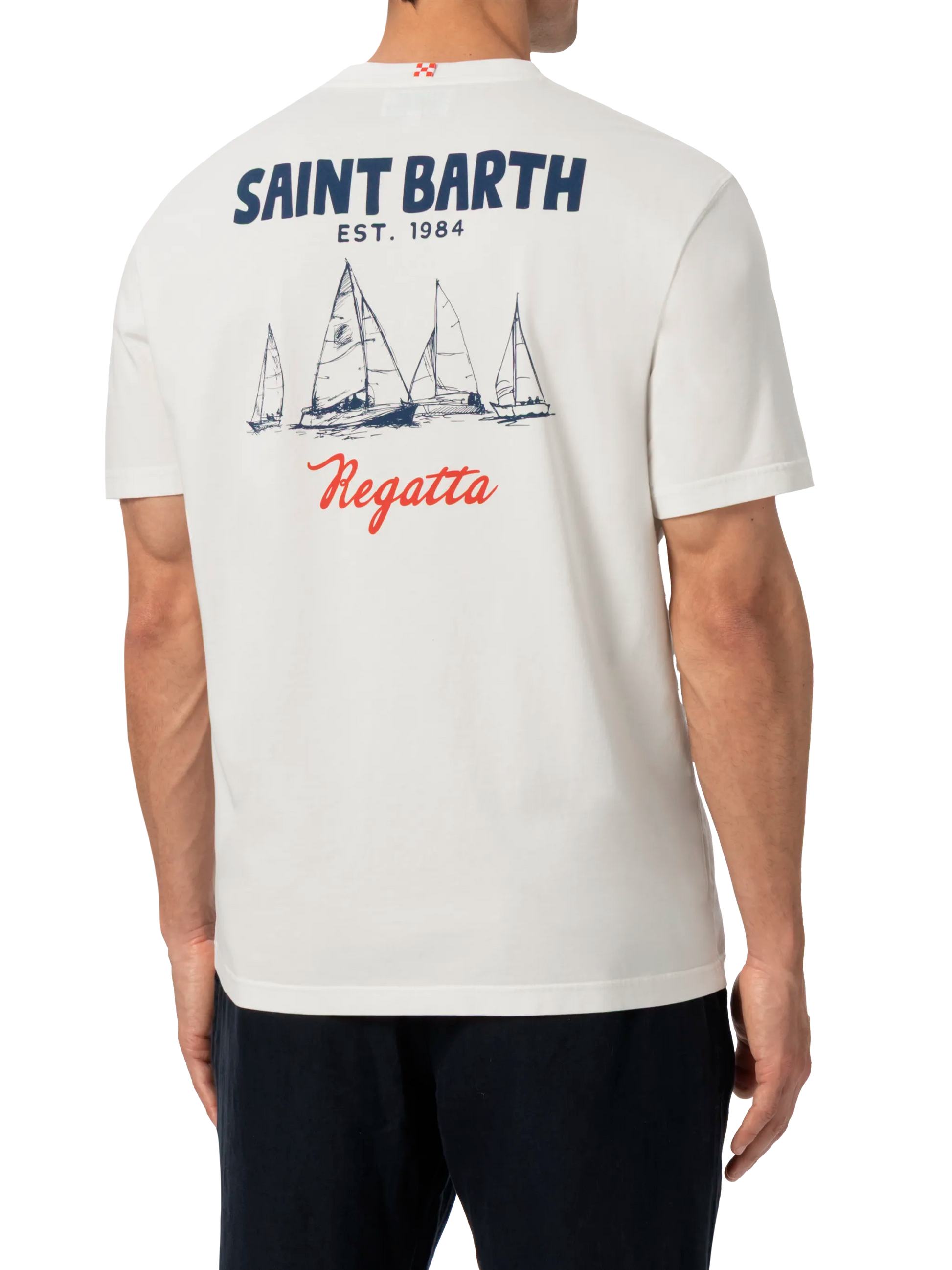 Organic cotton T-shirt with Saint Barth regatta print - MC2 Saint Barth