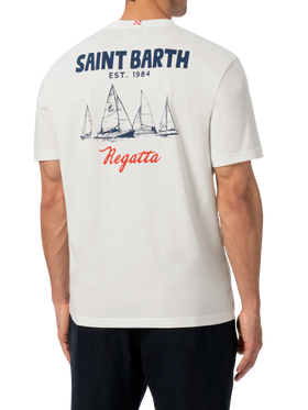 Organic cotton T-shirt with Saint Barth regatta print - MC2 Saint Barth