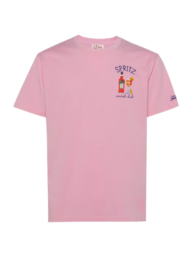 Organic cotton T-shirt with Spritz social club embroidery | APEROL SPECIAL EDITION - MC2 Saint Barth