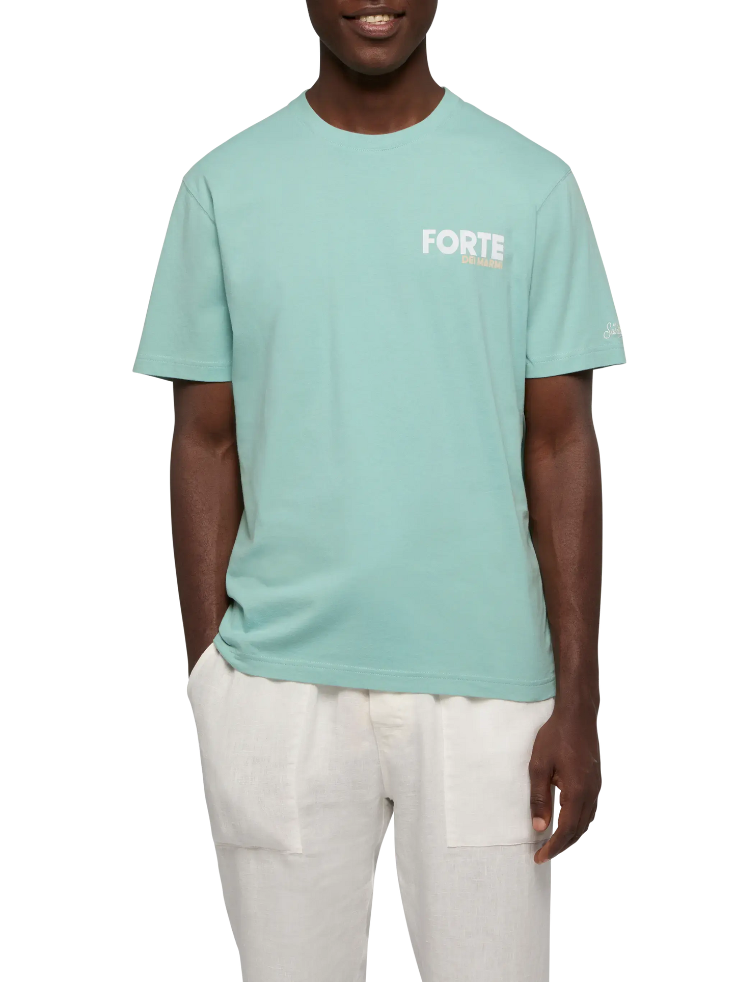 Cotton T-shirt with Forte postcard print - MC2 Saint Barth
