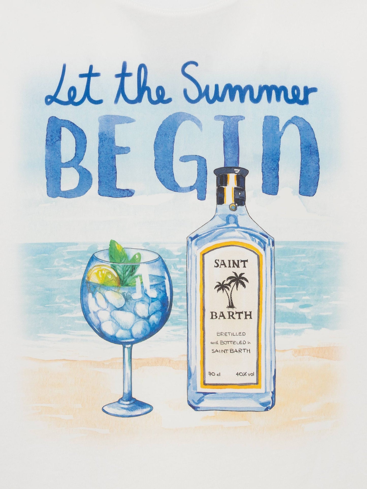 Cotton T-shirt with Let the summer Be Gin print - MC2 Saint Barth