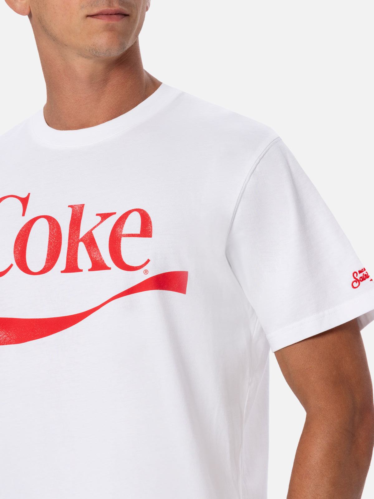 T-shirt da uomo in cotone con stampa piazzata logo Coca-Cola | EDIZIONE SPECIALE THE COCA COLA COMPANY