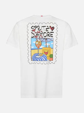 Cotton T-shirt with Spritz d'Amore print |ALESSANDRO ENRIQUEZ SPECIAL EDITION