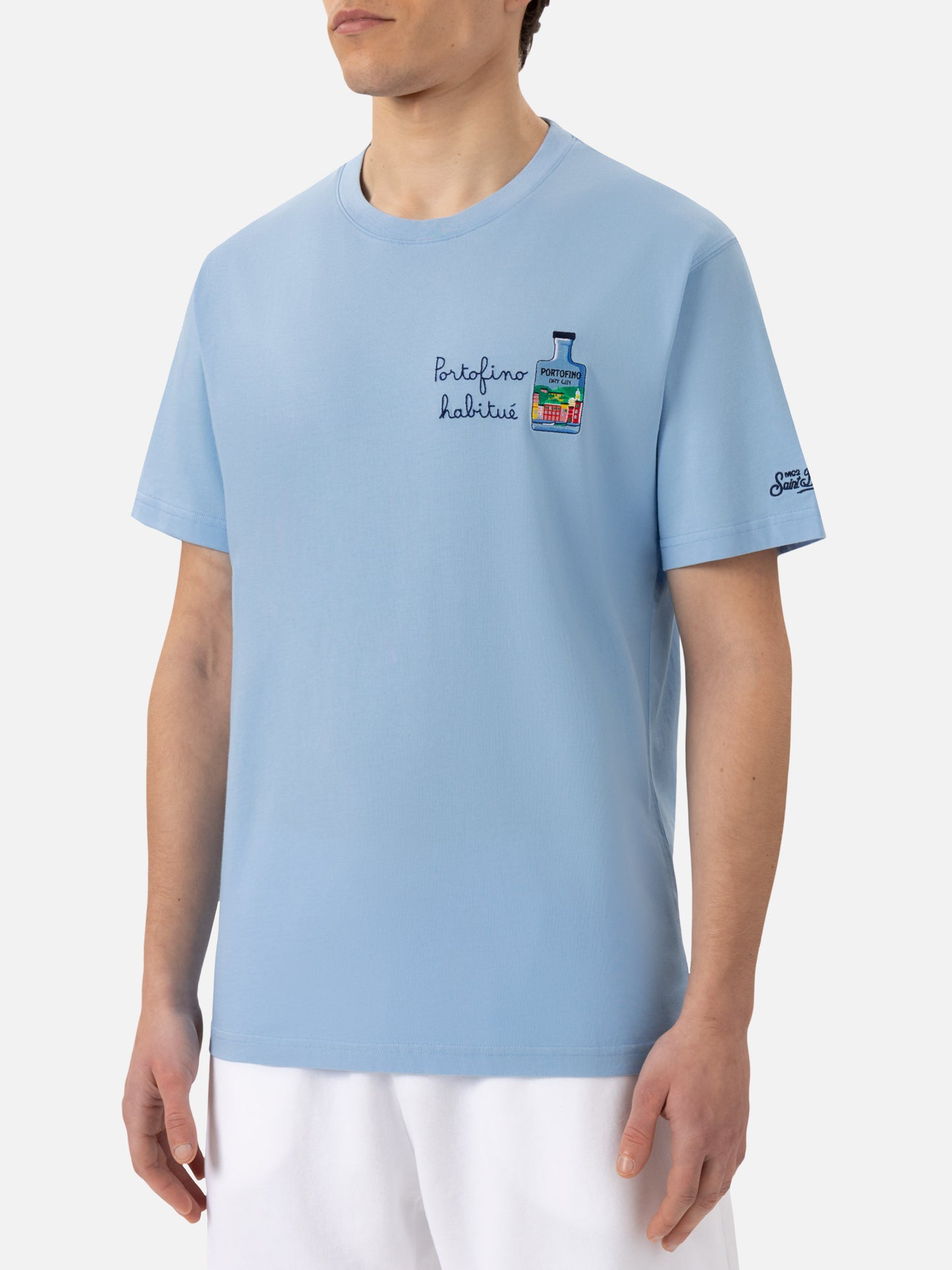 Baumwoll-T-Shirt mit Portofino-Habituè-Stickerei |PORTOFINO DRY GIN SPECIAL EDITION