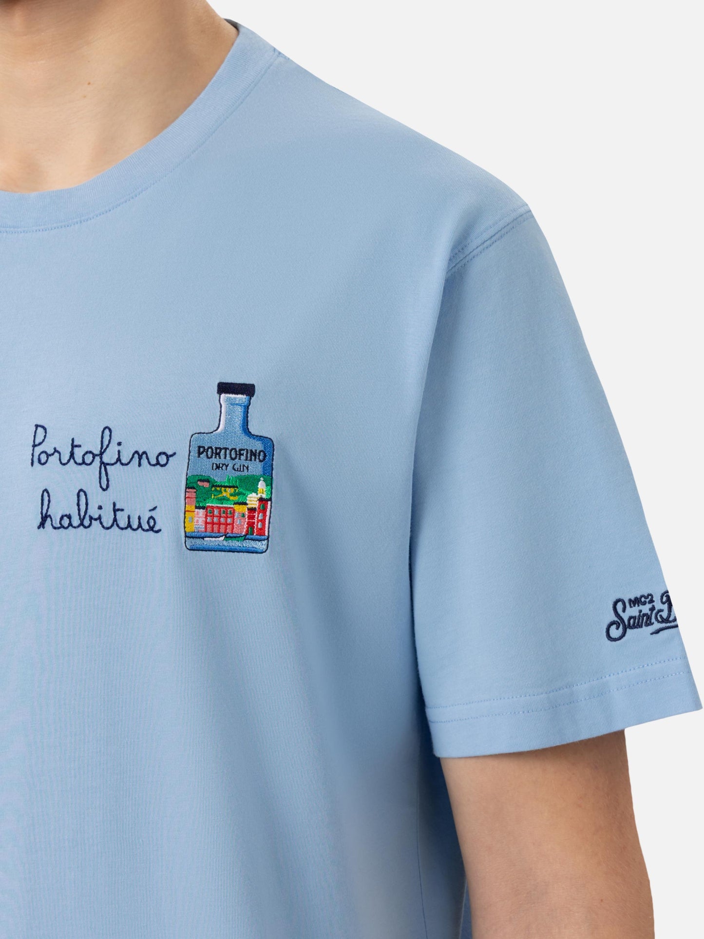 Baumwoll-T-Shirt mit Portofino-Habituè-Stickerei |PORTOFINO DRY GIN SPECIAL EDITION