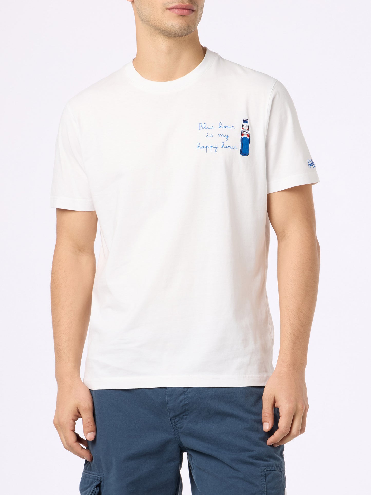 Baumwoll-T-Shirt mit Blanc 1664-Aufdruck und Stickerei | Blanc 1664 Special Edition