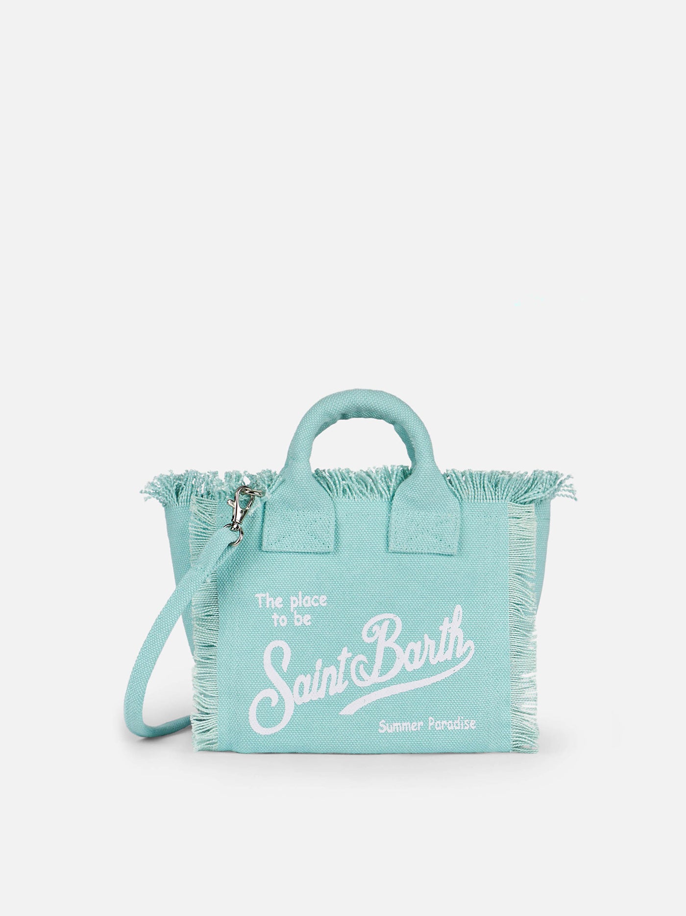 ハンドバッグ MC2 SAINT BARTH Vanity cotton handbag Water green cotton canvas Mini Vanity bag – MC2 Saint Barth