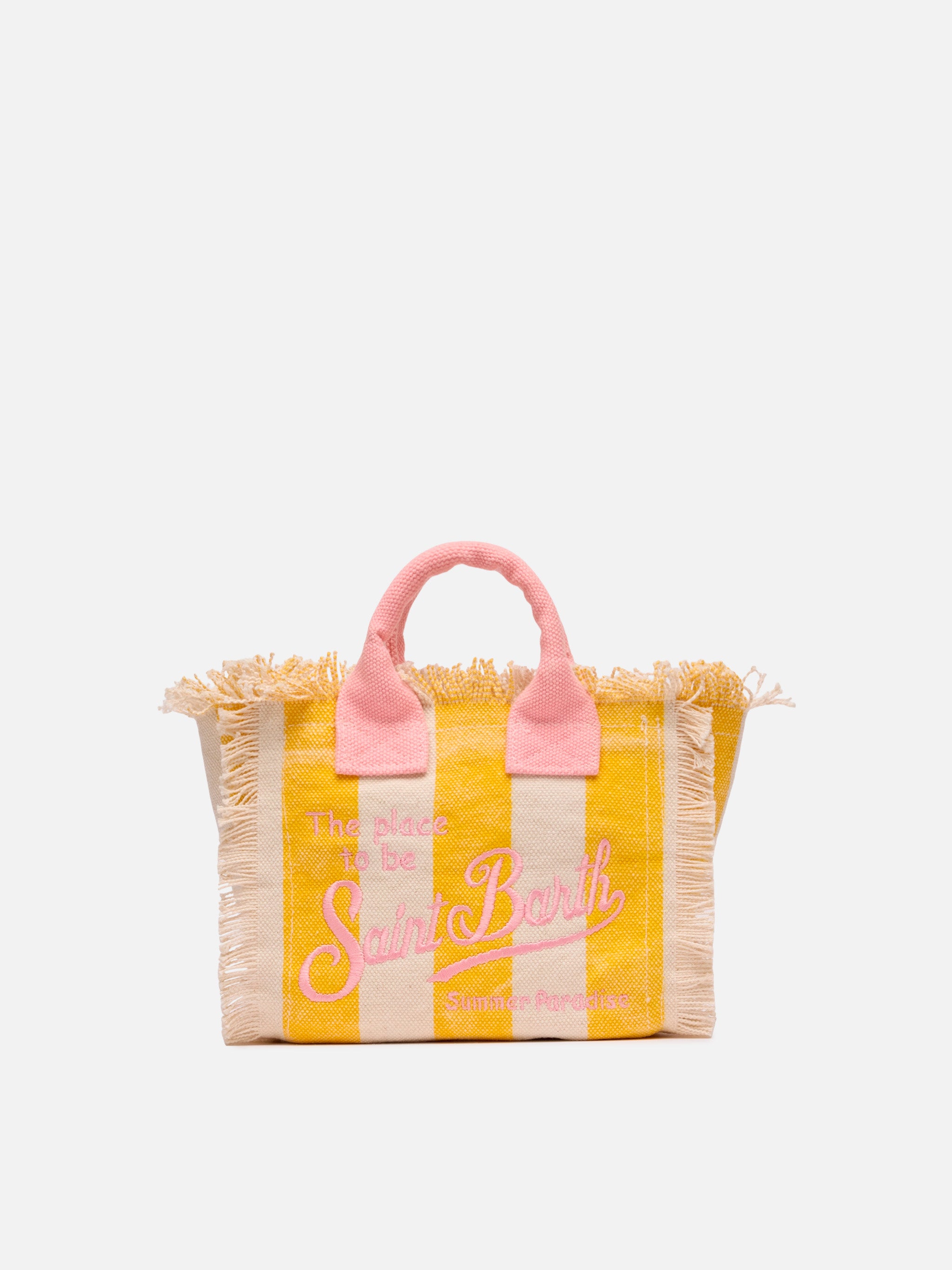 Cotton canvas Mini Vanity bag with striped print – MC2 Saint