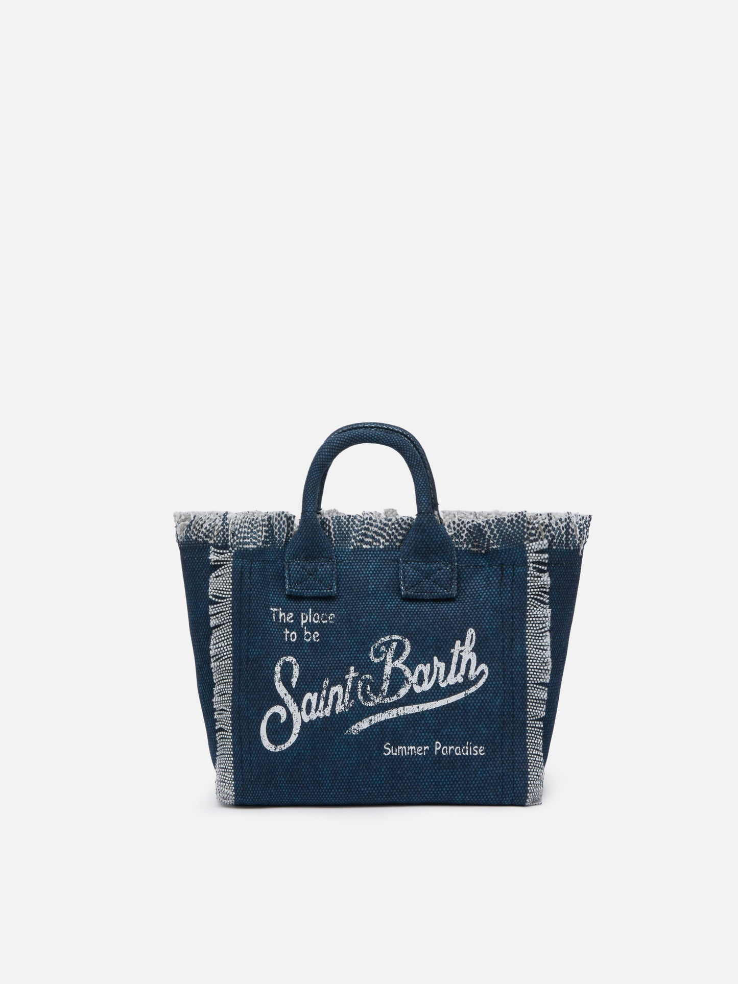 Mini-Kosmetiktasche aus Indigo-Baumwollcanvas