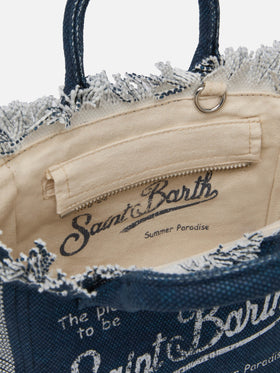 Mini-Kosmetiktasche aus Indigo-Baumwollcanvas