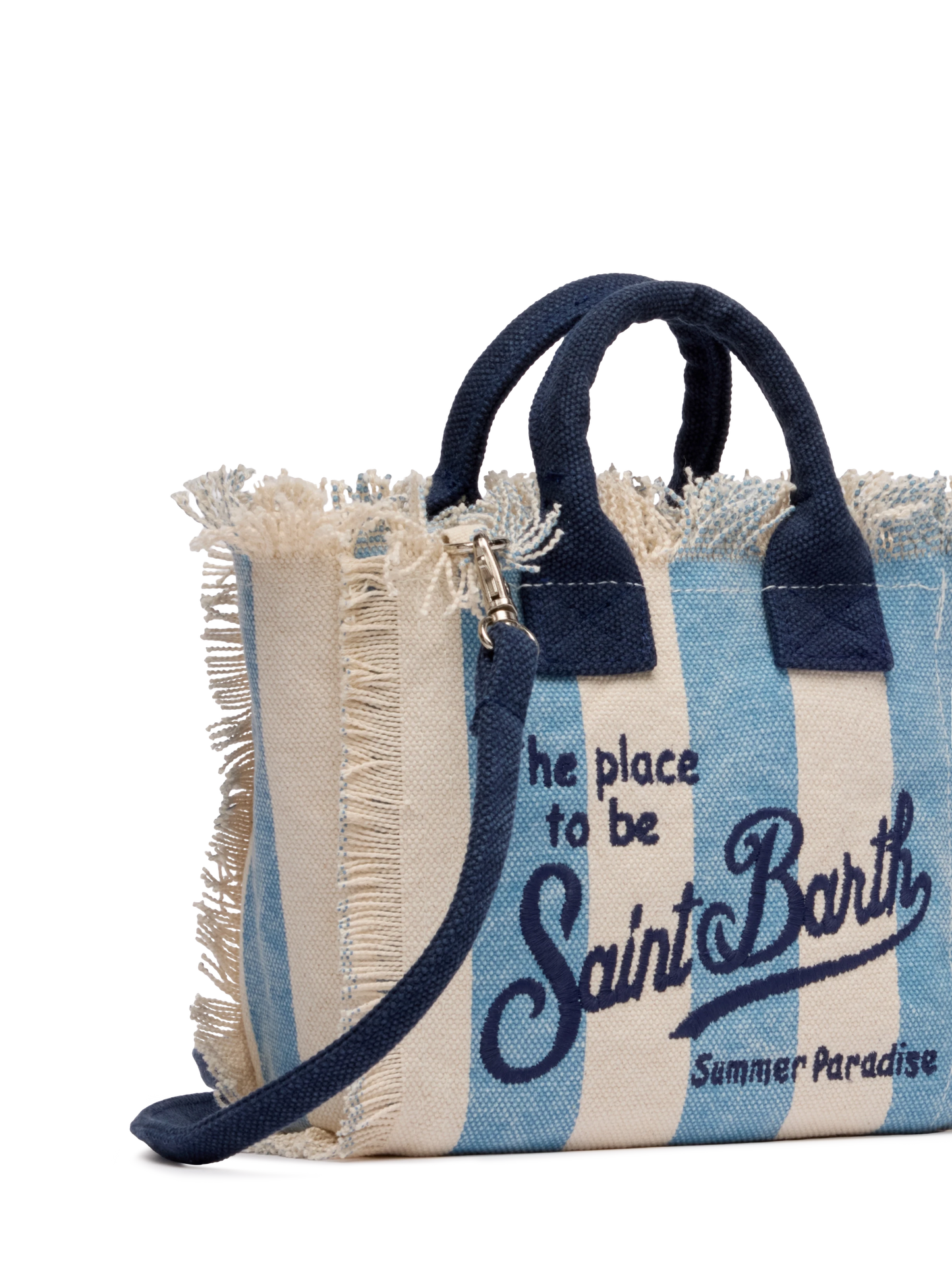 Cotton canvas Mini Vanity bag with striped print - MC2 Saint Barth