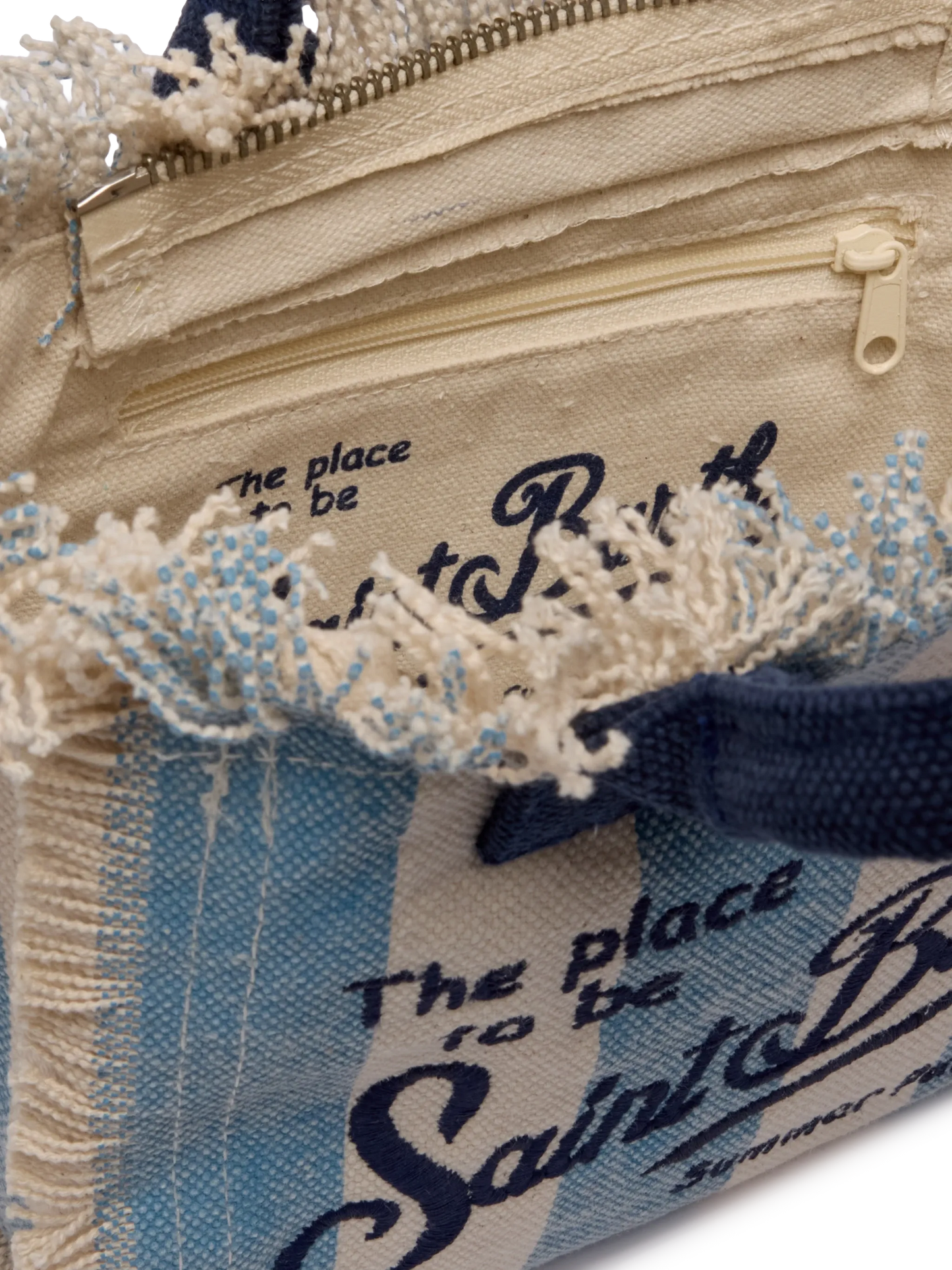 Cotton canvas Mini Vanity bag with striped print - MC2 Saint Barth