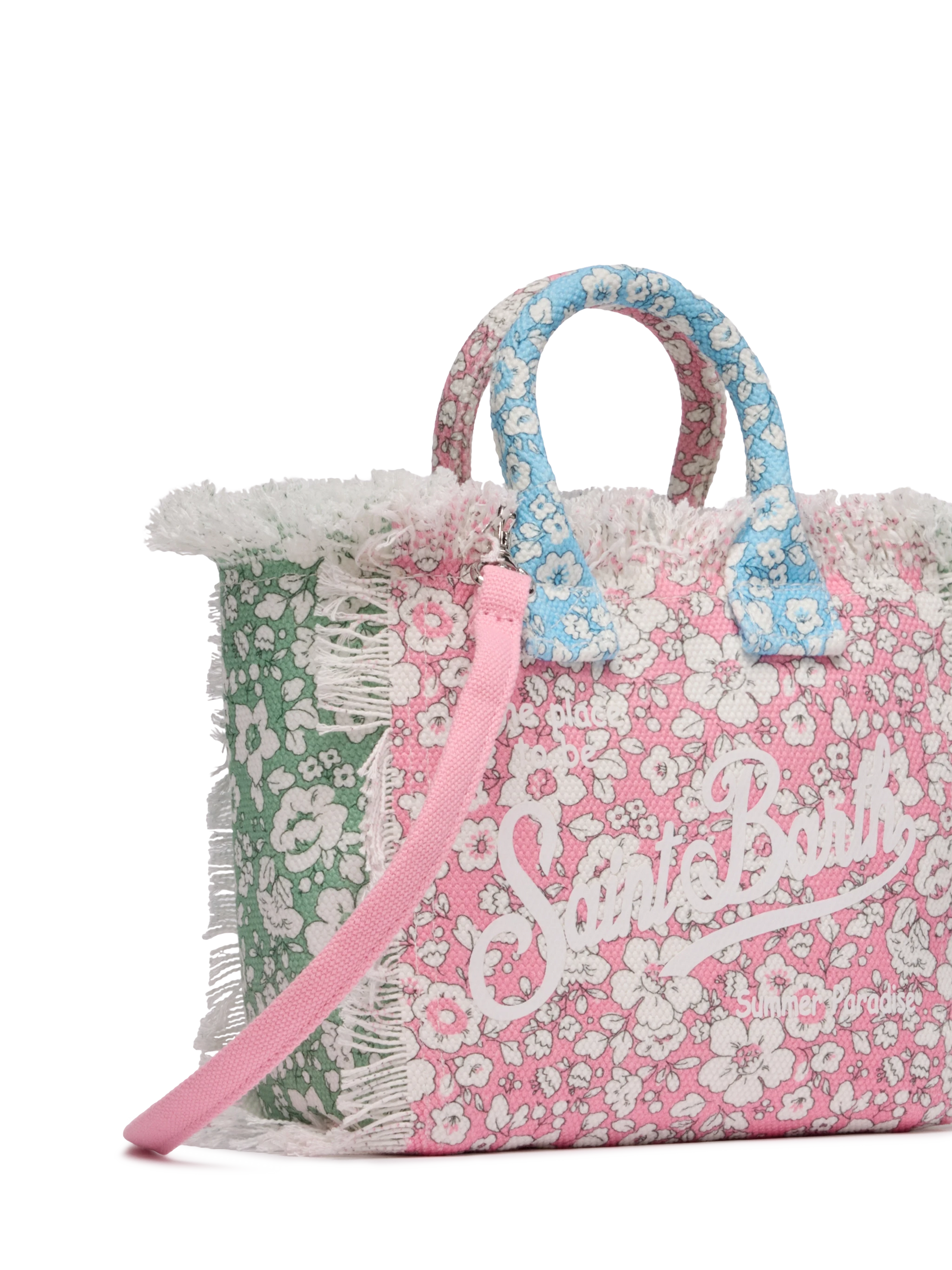 Cotton canvas Mini Vanity bag with flower patch print - MC2 Saint Barth