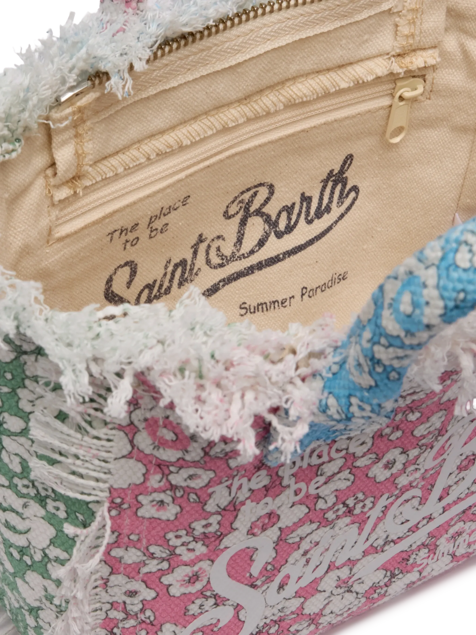 Cotton canvas Mini Vanity bag with flower patch print - MC2 Saint Barth