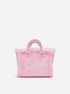 Rosa Mini-Kosmetiktasche mit Zebraprägung
