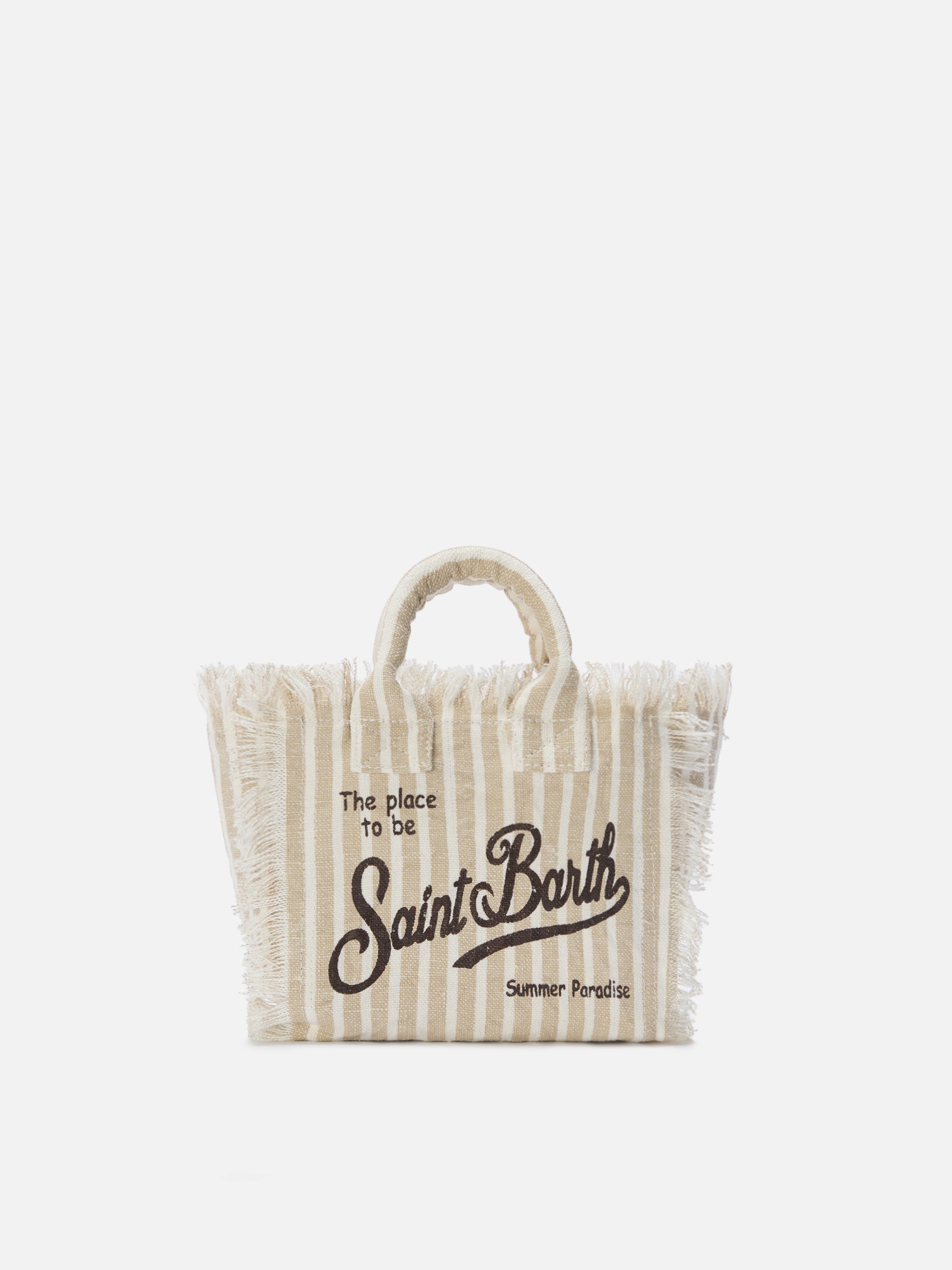 SMOOTHSKIN PUREFITWH-VANITYBAG-SAVANNAH… Linen Vanity bag with fine brown and white stripes – MC2 Saint Barth