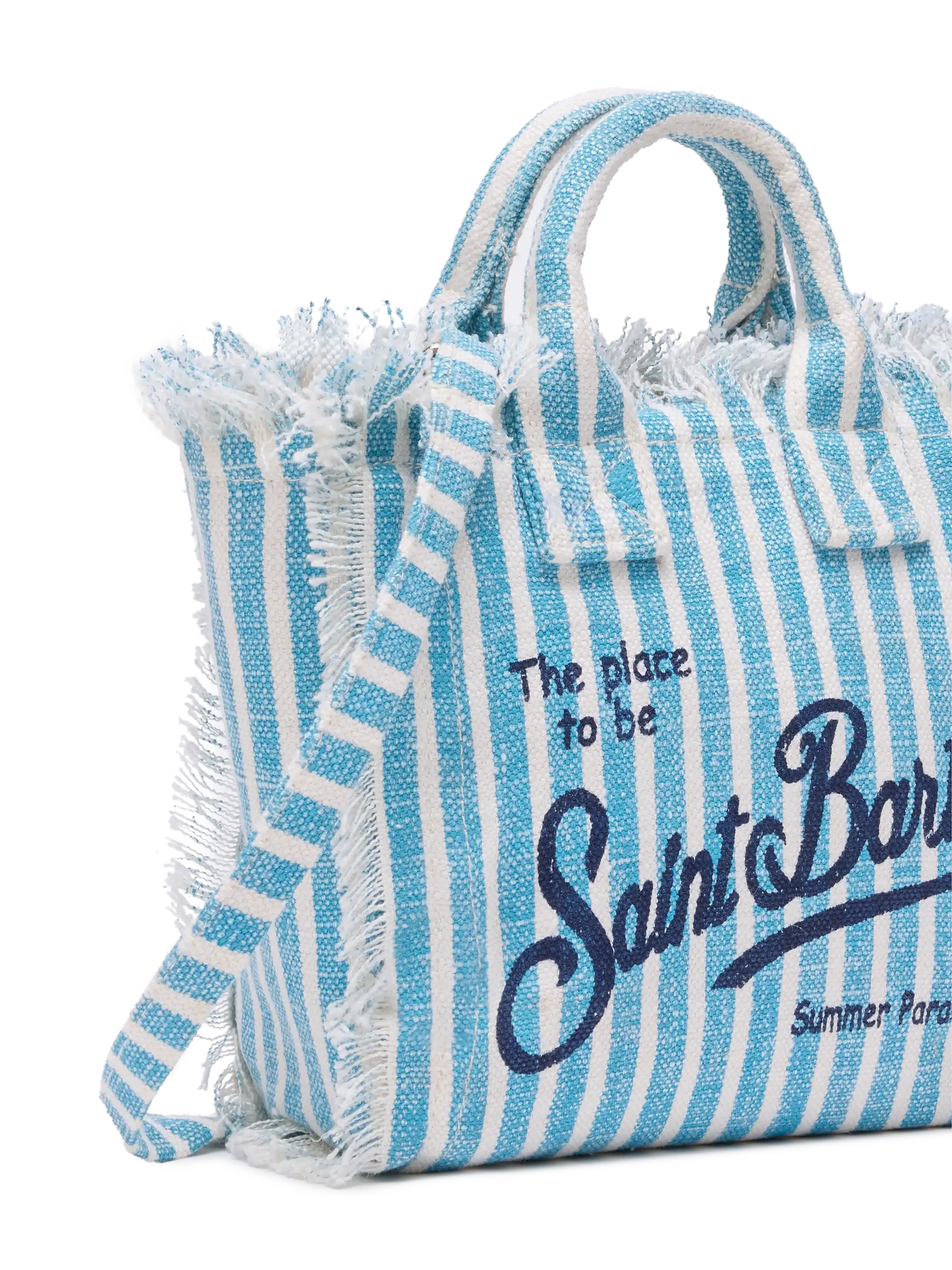 Mini Vanity Linen bag with striped print - MC2 Saint Barth
