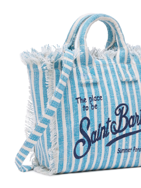 Mini Vanity Linen bag with striped print - MC2 Saint Barth
