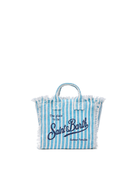 Mini Vanity Linen bag with striped print - MC2 Saint Barth