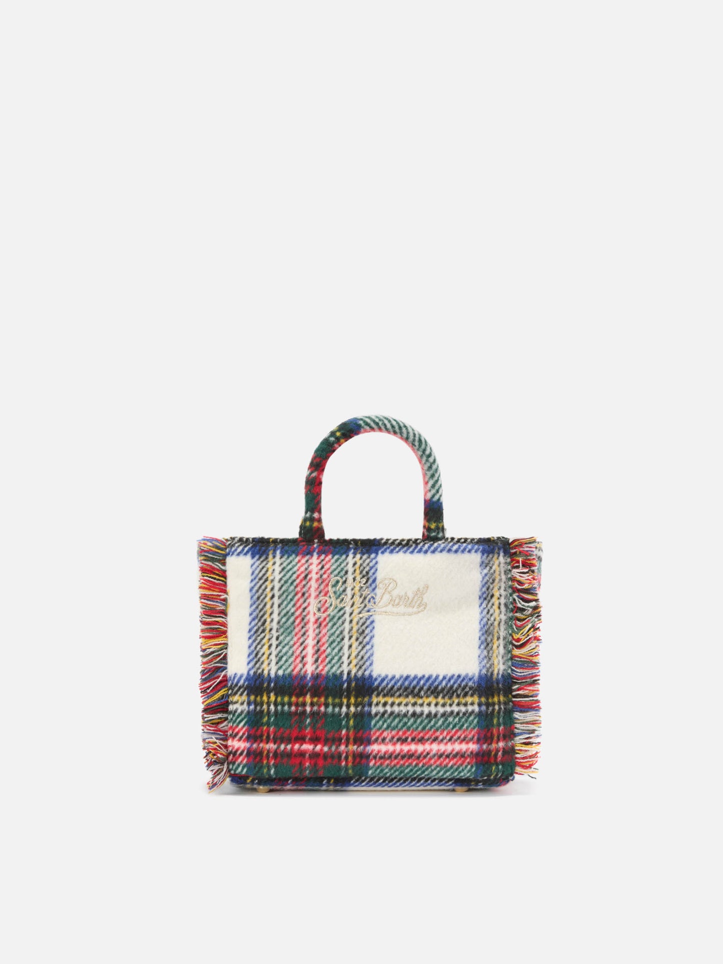 Borsa a mano Vanity Mini Wool in misto lana tartan