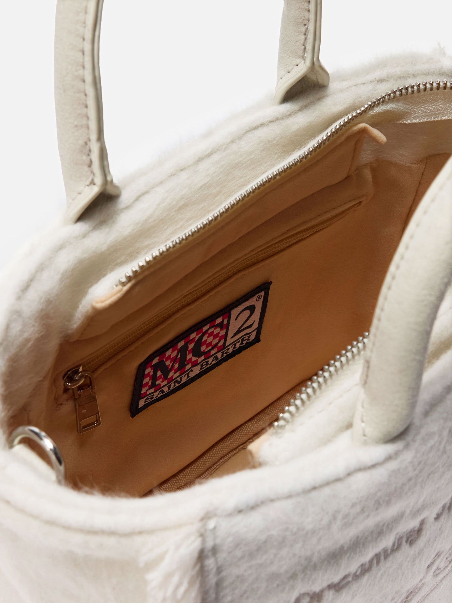 Vanity Mini Felt Handbag in white wool blend