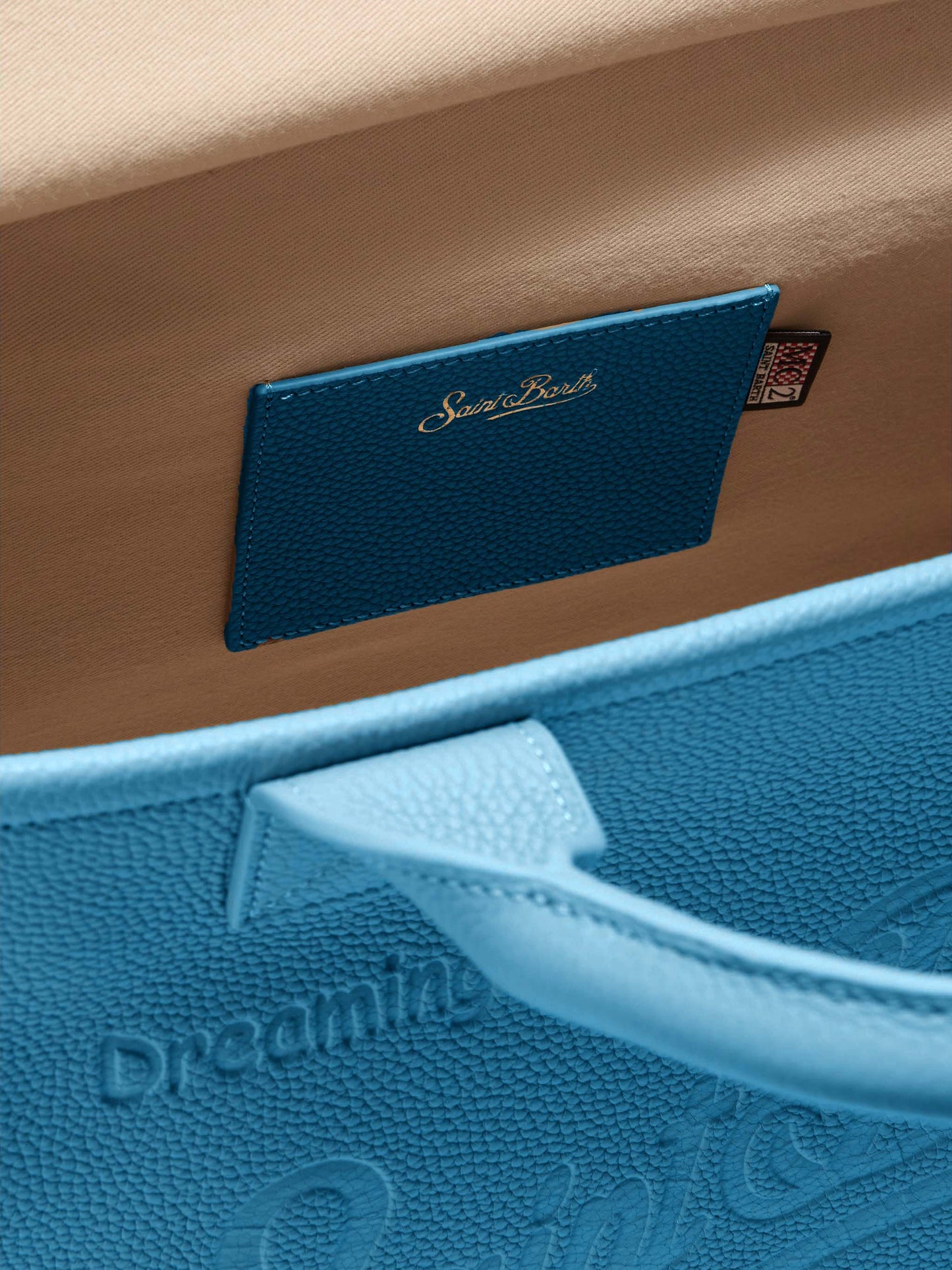 Vanity Bag Large Shoulder Bag in teal hammered leather