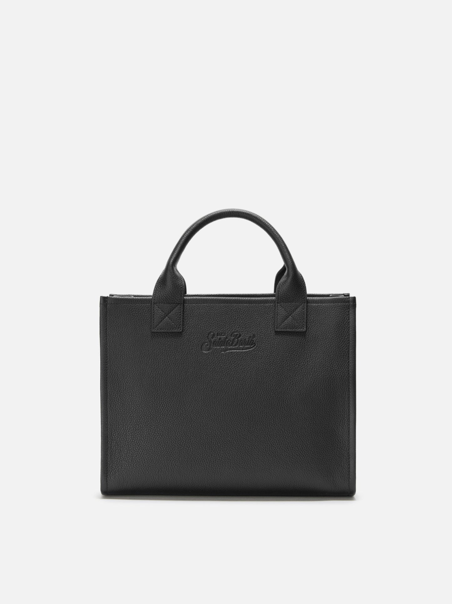 Vanity Bag Large Shoulder Bag in black hammered leather