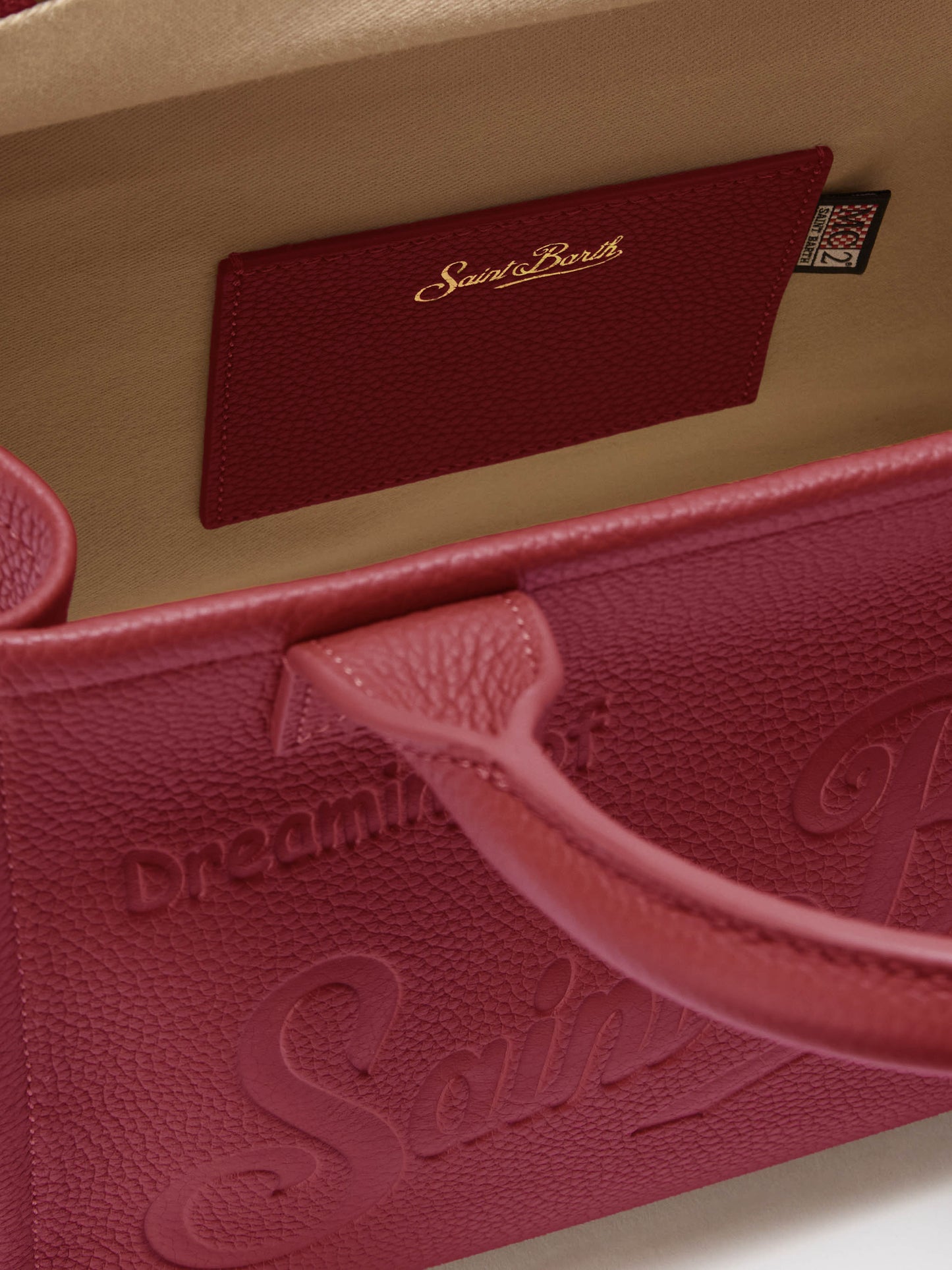 Vanity Bag Large Shoulder Bag in burgundy hammered leather