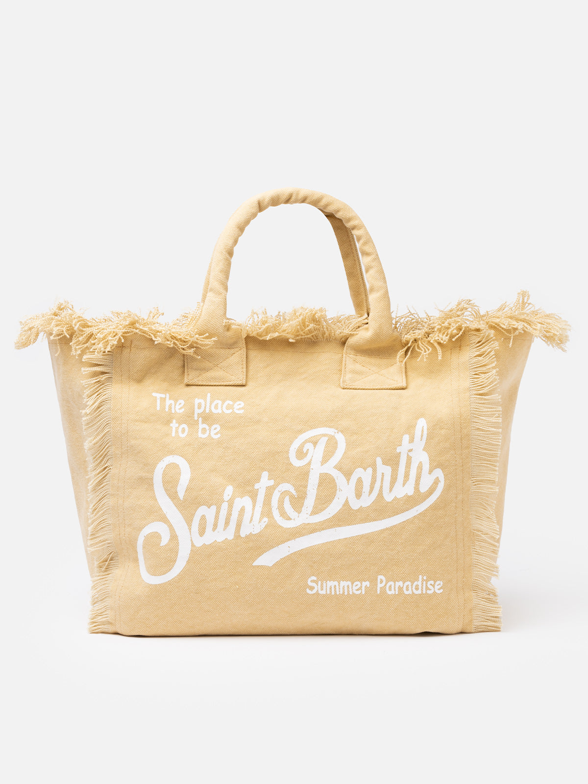 Beige cotton canvas Vanity tote bag – MC2 Saint Barth