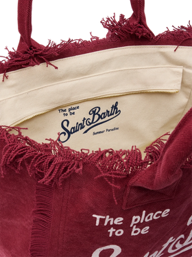 Burgundy cotton canvas Vanity tote bag - MC2 Saint Barth