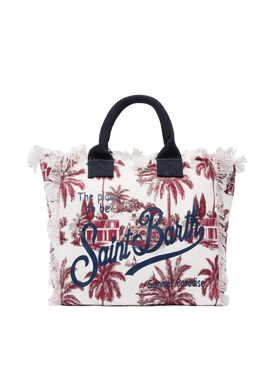 Cotton canvas Vanity tote bag with toile de jouy print | AI CO-CREATED DESIGN BY RICKDICK - POWERED BY RED-EYE - MC2 Saint Barth
