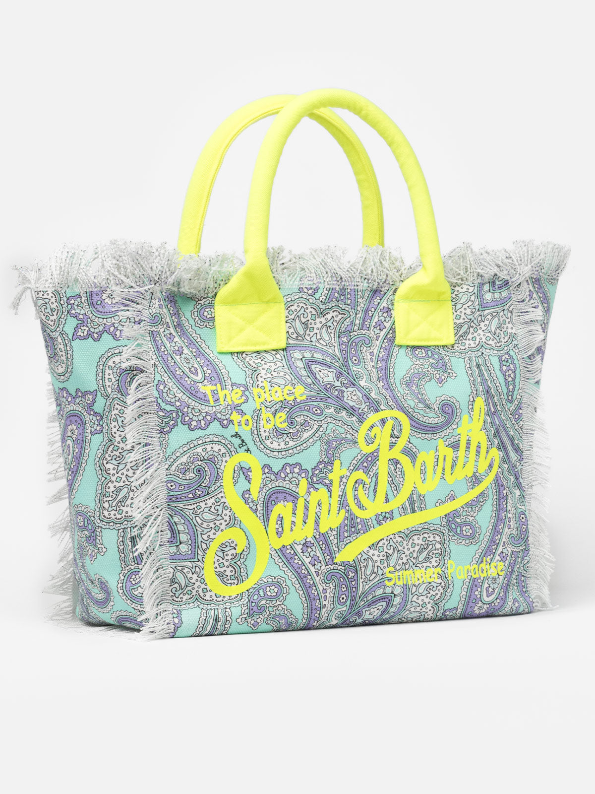 Einkaufstasche aus Baumwollcanvas mit Paisley-Print