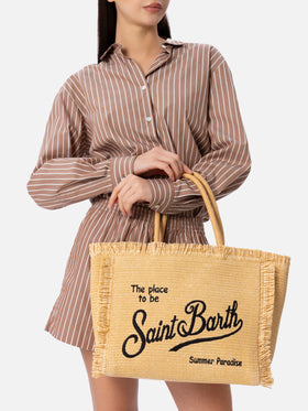 Beige straw effect Vanity tote bag - MC2 Saint Barth