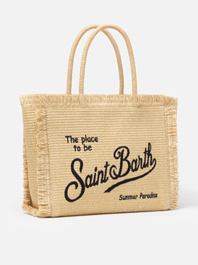 Beige straw effect Vanity tote bag - MC2 Saint Barth