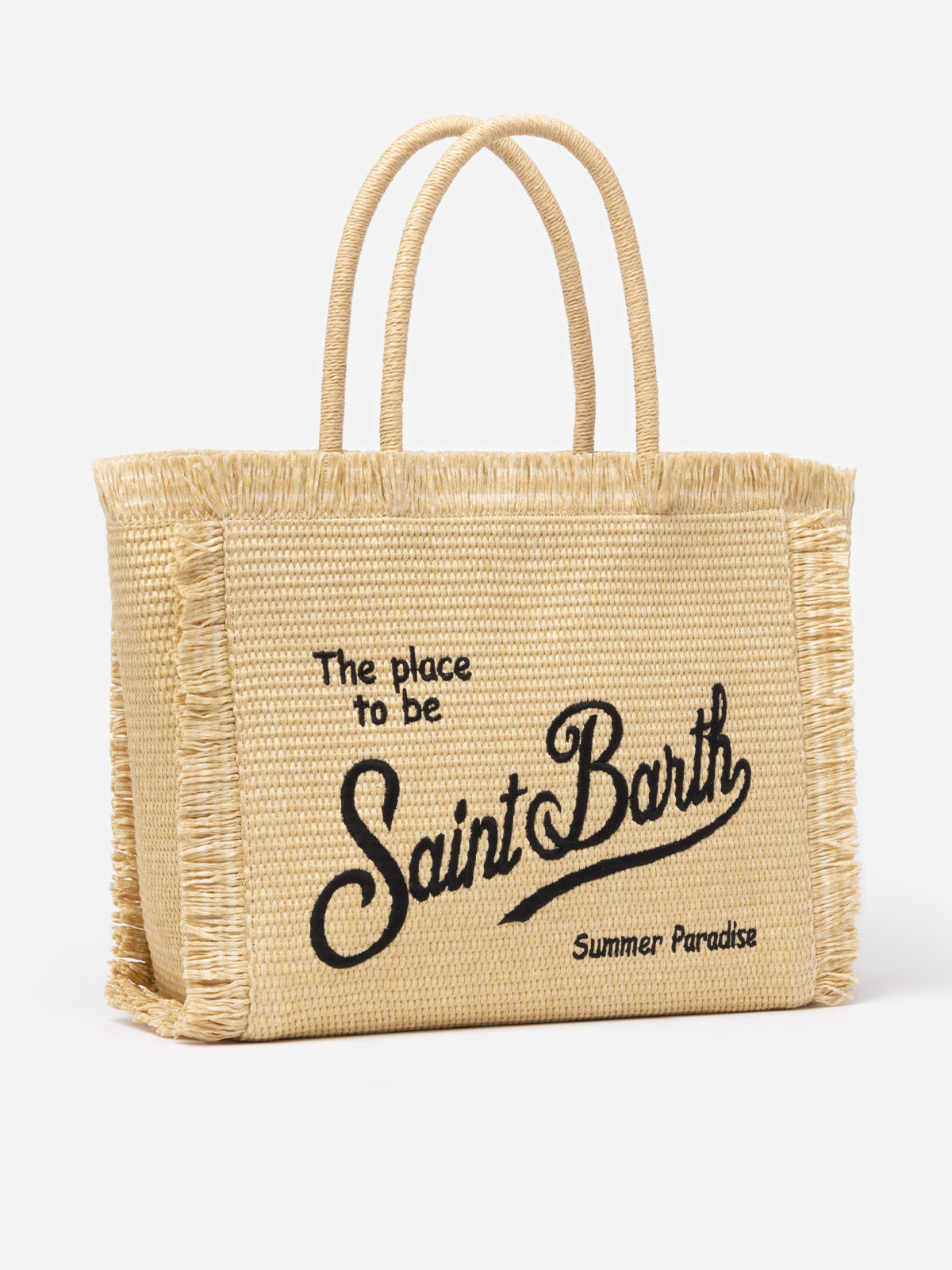 Beige straw effect Vanity tote bag - MC2 Saint Barth