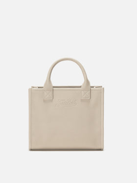 Vanity Bag Midi Shoulder Bag in white hammered leather