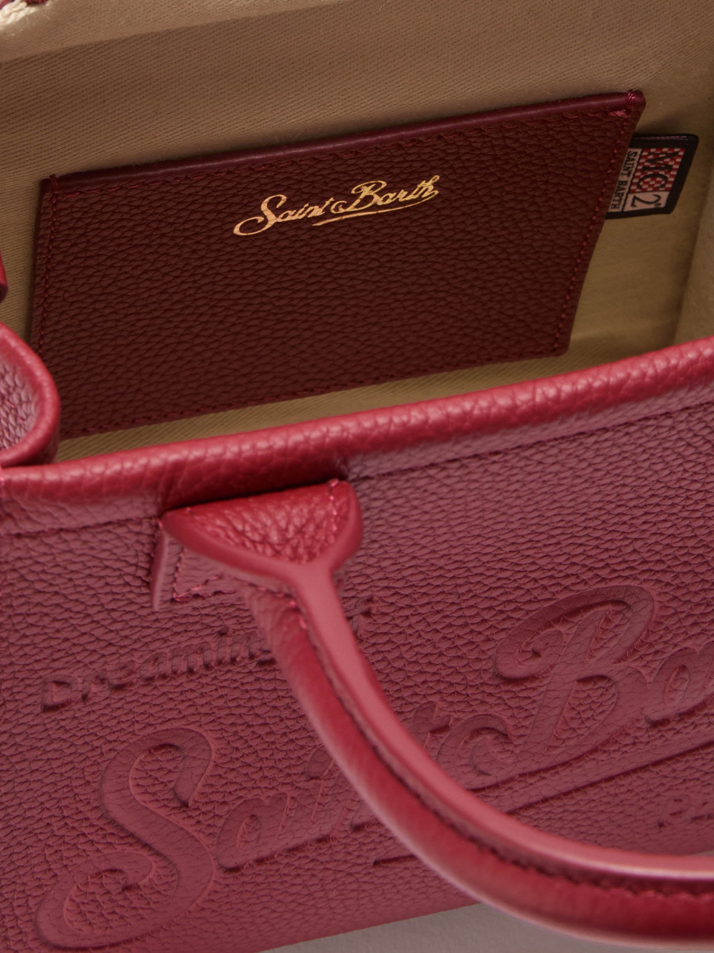 Vanity Bag Mini Shoulder Bag in burgundy hammered leather