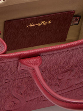 Vanity Bag Mini Shoulder Bag in burgundy hammered leather