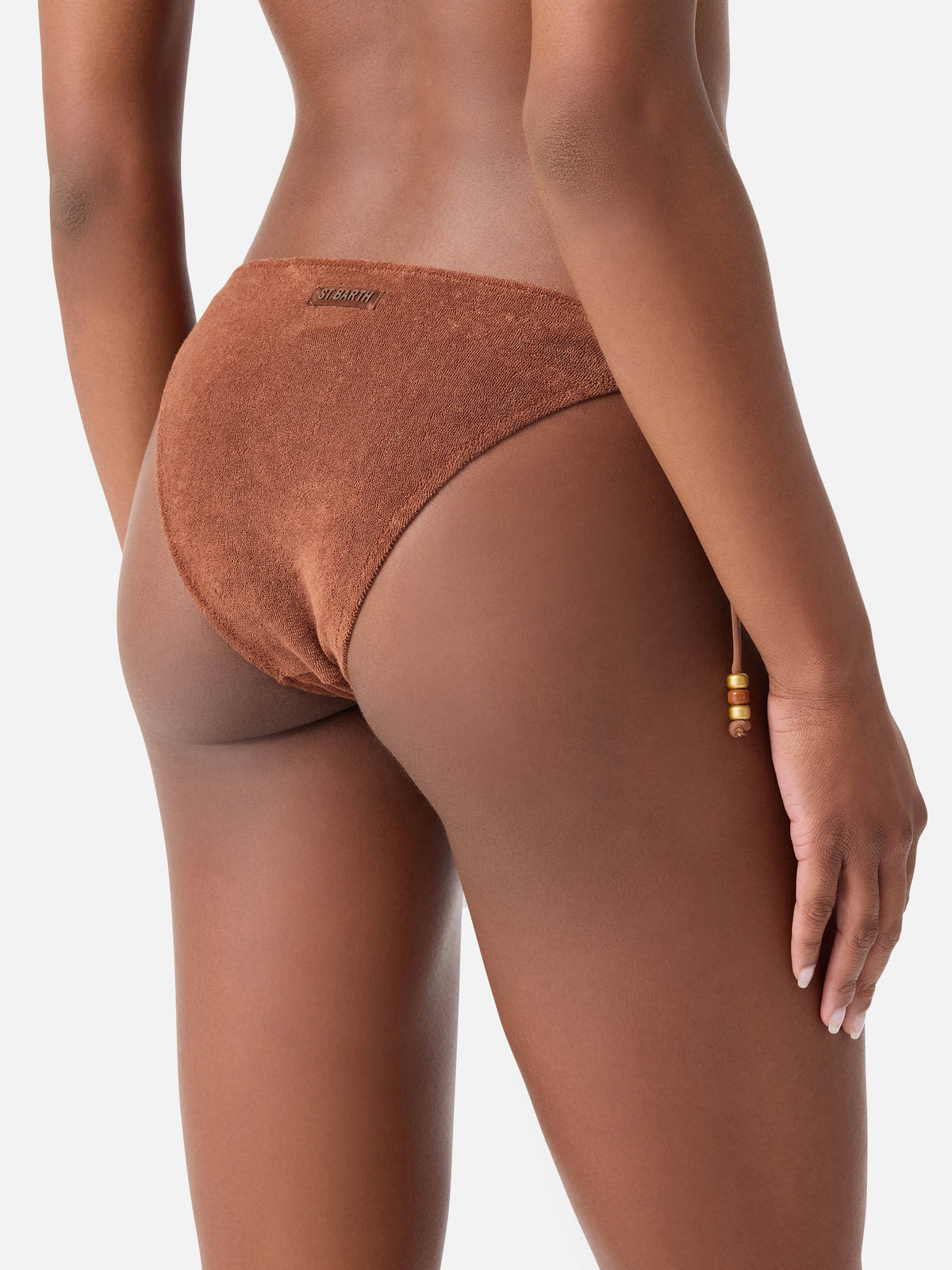 Judy Virgo braunes Frottee-Bralette-Bikini
