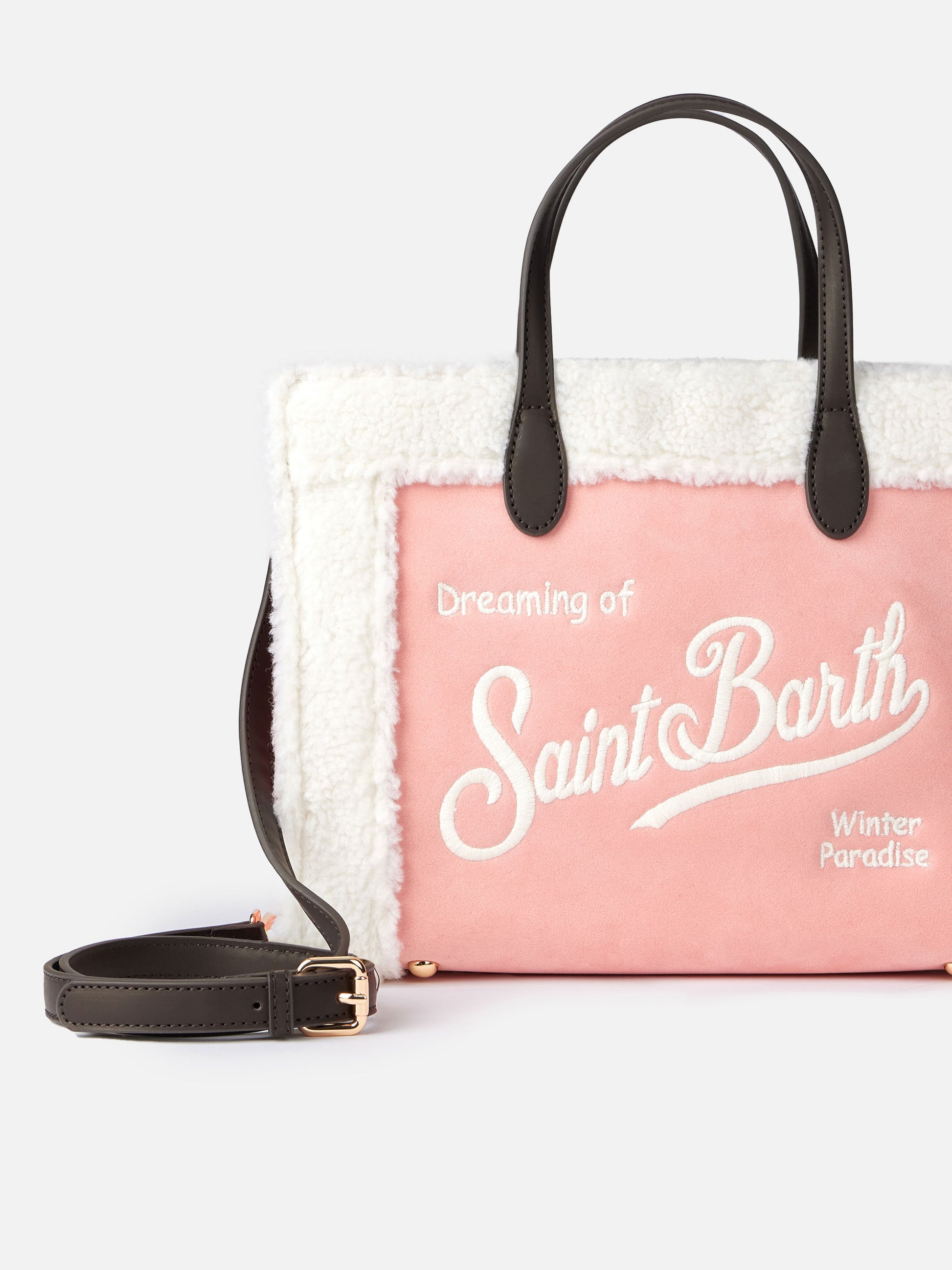 Pink Vivian handbag with sherpa details - MC2 Saint Barth