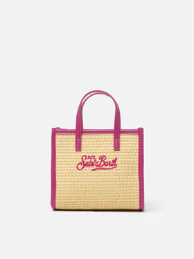 Borsa a mano Mini Vivian in paglia beige